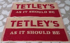 TWO TETLEYS BREWERY COTTON BAR TOWELS..NEW AND UNUSED.