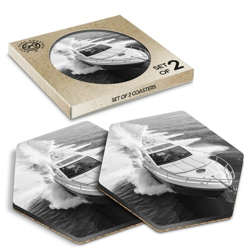 Hexagon coasters bw - hexagon,