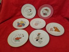 7 childrens plates hello kitty snoopy Garfield pattington bear porcelain