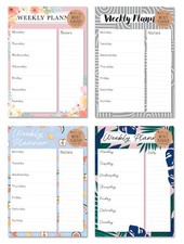 A4 Weekly Planner Pad 52 Sheets Meal Shop Message To Do Memo Notes Organiser 507