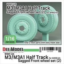 DEF Model DW16009 , US M3/M3A1 Half Track Sagged Front wheel set(2), SCALE  1:16