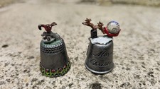 Pewter thimble Made By Watson Reindeer Robin Christmas Vintage