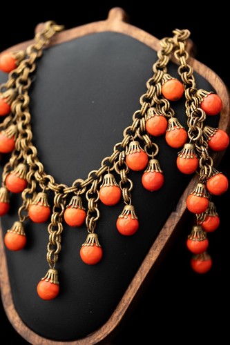Vintage estate coral glass - vintage,