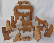 CHRISTMAS NATIVITY SCENE CRAFT PAUL WILSHERE, MADE FROM RECYCLED HARDWOOD LARGE