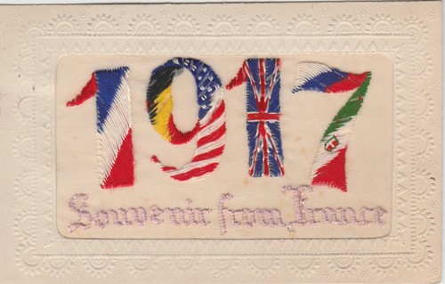 Silk postcard 1917 - silk,