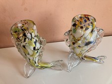 2 Vintage Murano Style Glass