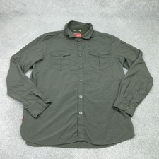 Craghoppers Shirt Mens Large Green Nosilife Adventure Utility Safari Trek 6515