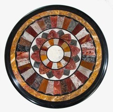 18" Black Round Marble Table