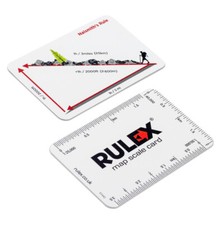 Rulex OS map scale card scales: 1:25000, 1:50000 and 1:40000 and Naismith's Rule