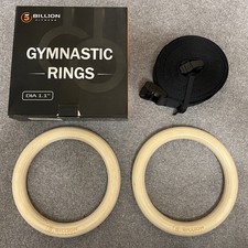 5BILLION Wooden Gymnastic Rings, 28mm Diameter, Boxed, New