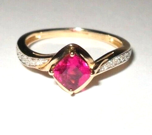African rubellite and diamond - and,