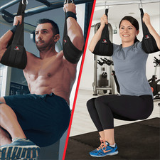 Pro Hanging AB Straps Weight Lifting Boxing Gym Heavy Duty AB-Crunch Sling Black