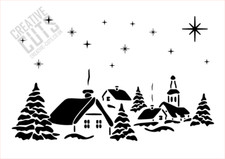 Christmas town snow scene - snow,