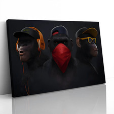 Swag monkeys banksy canvas - banksy,