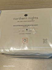 Northern Nights 300TC 100% Cotton Sateen Set of 2 Deep Pocket Fitted Sheets King