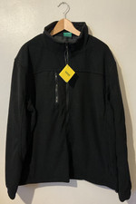 Unisex Micro Fleece Jacket Fully Lined Long Sleeve Zip Pockets XXL BNWT Black