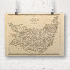 Map of Suffolk, England 1793