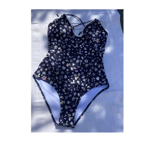 Navy floral one piece - navy,
