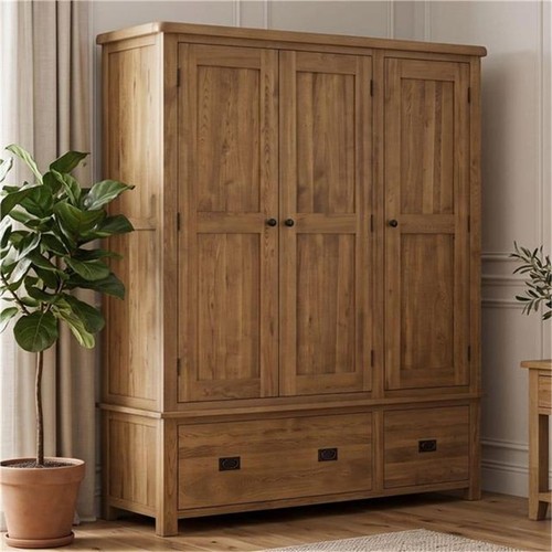 Solid oak triple - oak, wardrobe