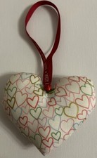 Valentines Heart Door Hanger Handmade With Hearts Pattern Cotton Fabric