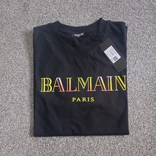 Black Balmain Paris Mens T-shirt Size L New with Tags
