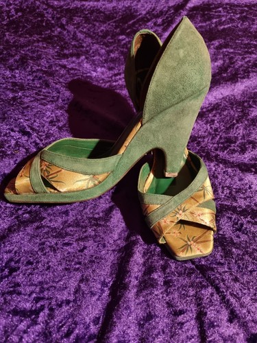 Vintage green faux suede - vintage,