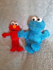 2010 Hasbro Sesame Street - Cookie Monster - Singing Plush Soft Toy & Elmo plush