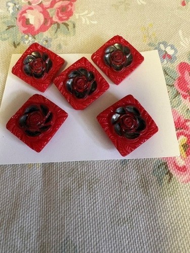 Vintage square red glass - ,