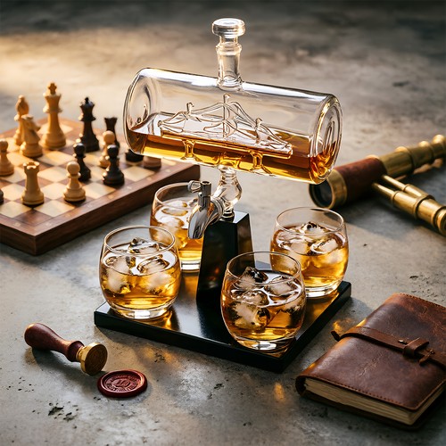 Whiskey decanter set - decanter,