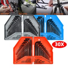 30X Metric & Imperial Hex Allen Key Set Kit Allan Alan Alen Repair Wrenches Tool