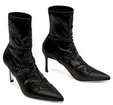 ZARA EMBELLISHED ANKLE BOOTS