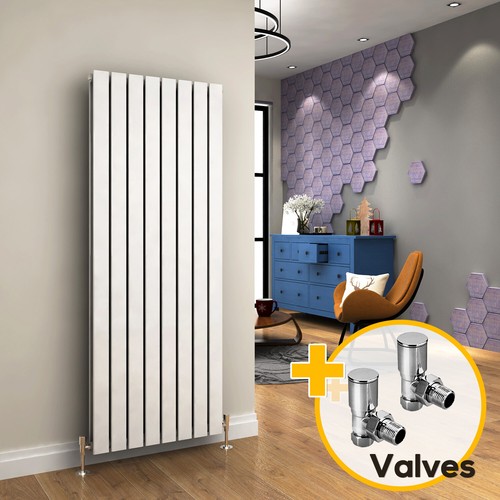 White vertical radiator - vertical, double