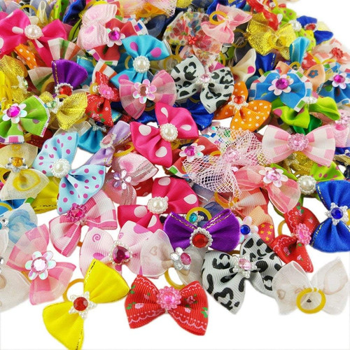 Nuosen 50pcs dog hair bows - 50pcs,