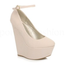 WOMENS LADIES HIGH WEDGE HEEL