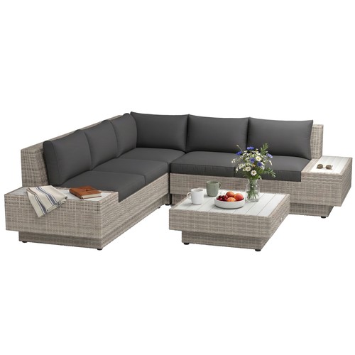 Outsunny 4pcs rattan sofa set - 4pcs,