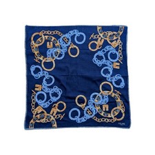 Vintage Celine Paris Designer Cotton Handkerchief Pocket Square Mini Scarf GUC 