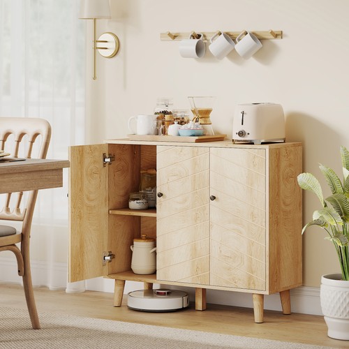 Vintage sideboard with chevron - vintage,