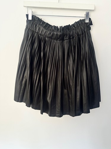Zara black pleated mini skirt - black,