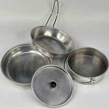Traditional Camping Equipment Great Outdoors Cooking Set of 3 Aluminium Bowls