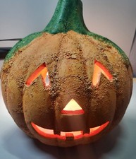 Vintage LBS 9.5'' Halloween Jack O Lantern Pumpkin Ceramic Boxed NOS 