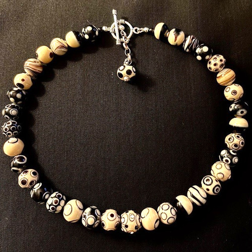 Lampwork glass bead necklace - glass,
