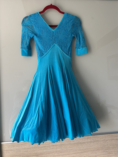 Blue ballroom dance dress - blue,