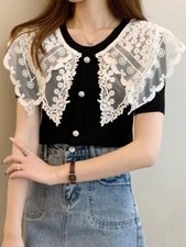 Ivory Sheer Oversized Collar