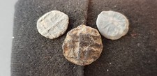 Superb design Trio of Medieval lead tokens found in England in the 1970s L74r