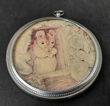 Beatrix Potter Framed Miniature Wall Plaque "Hunca Munca"  Pewter Frame