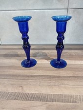 Cobalt Blue Glass Candle
