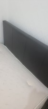 Black Leather Double Bed With