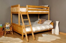 TRIPLE BUNK BED WHITE WOODEN