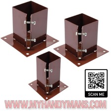 Easy Blot Down Met Fence Post Support Shoes 50mm, 75mm & 100mm Weatherproof