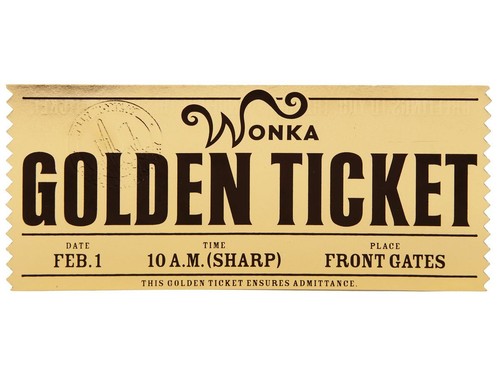 Willy wonka golden - golden, ticket